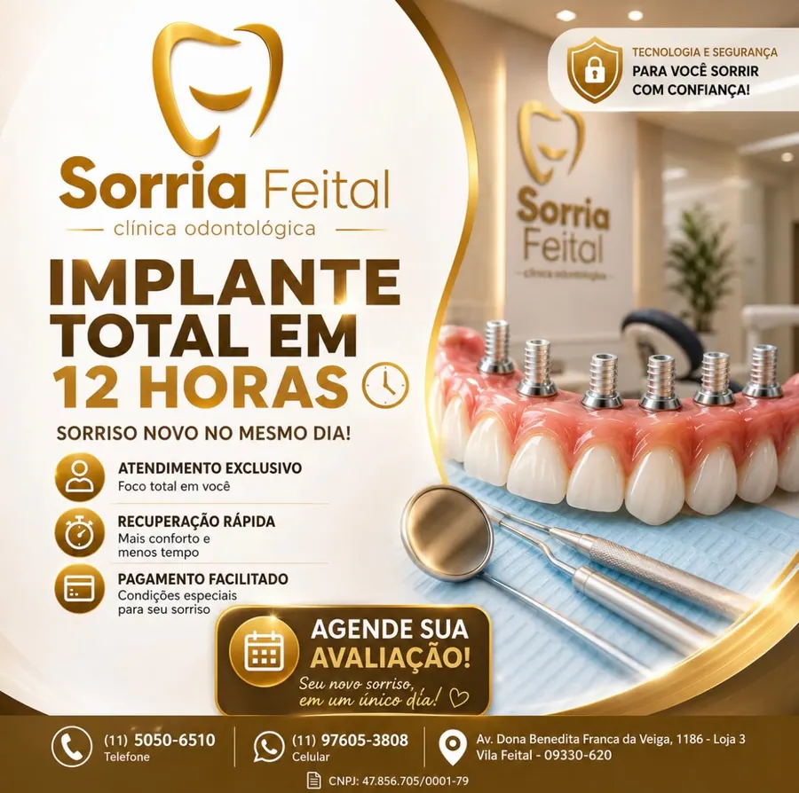Campanha da Sorria Feital: implante total em 12 horas